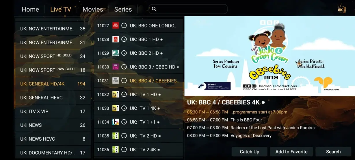 IPTV app interface preview 6