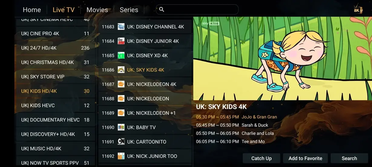IPTV app interface preview 8