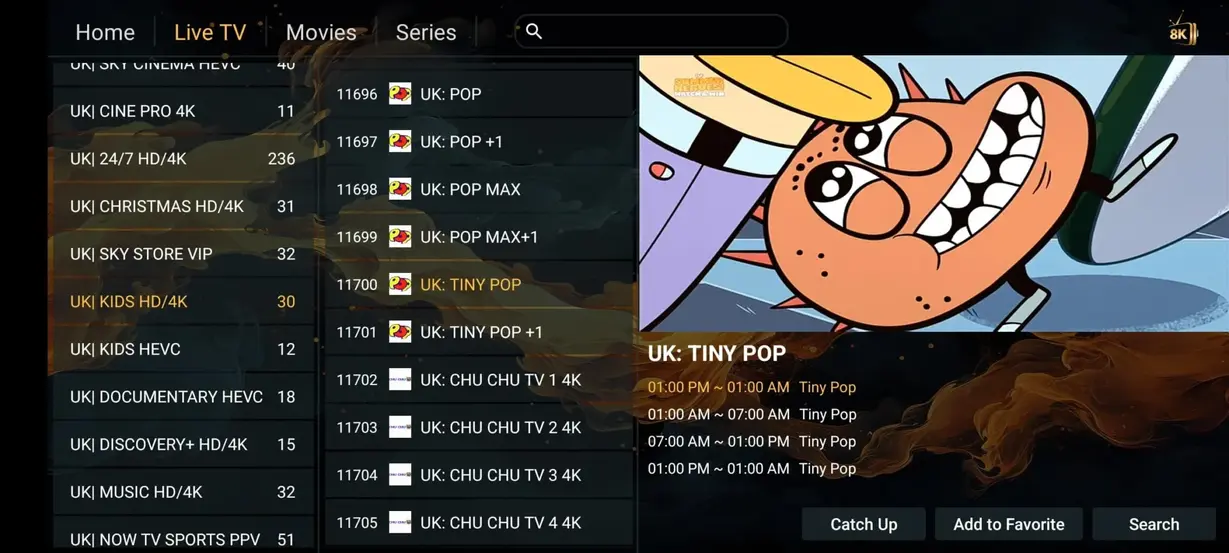 IPTV app interface preview 9